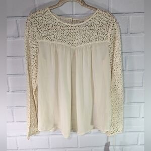 Isani Cream Sheer/Crochet Top
